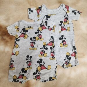Disney Baby Newborn Romper, Mickey Mouse